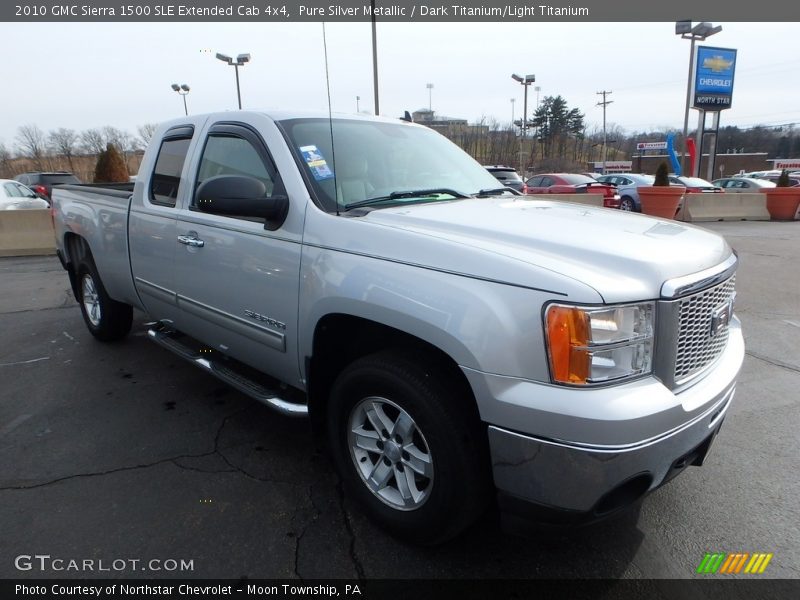 Pure Silver Metallic / Dark Titanium/Light Titanium 2010 GMC Sierra 1500 SLE Extended Cab 4x4