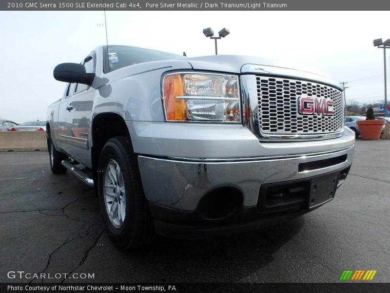 Pure Silver Metallic / Dark Titanium/Light Titanium 2010 GMC Sierra 1500 SLE Extended Cab 4x4