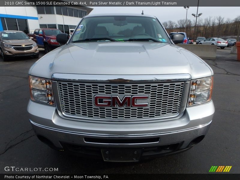 Pure Silver Metallic / Dark Titanium/Light Titanium 2010 GMC Sierra 1500 SLE Extended Cab 4x4