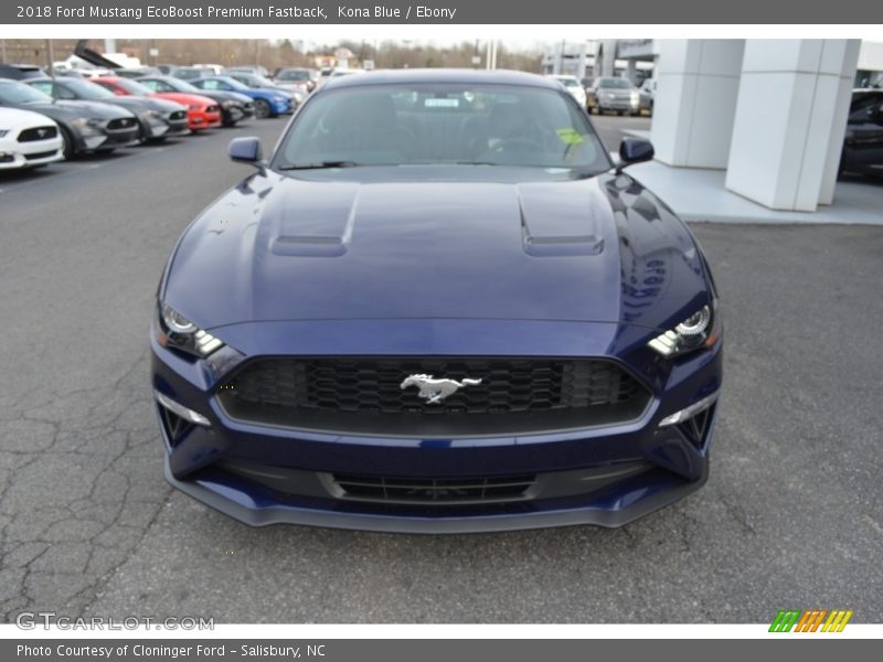 Kona Blue / Ebony 2018 Ford Mustang EcoBoost Premium Fastback