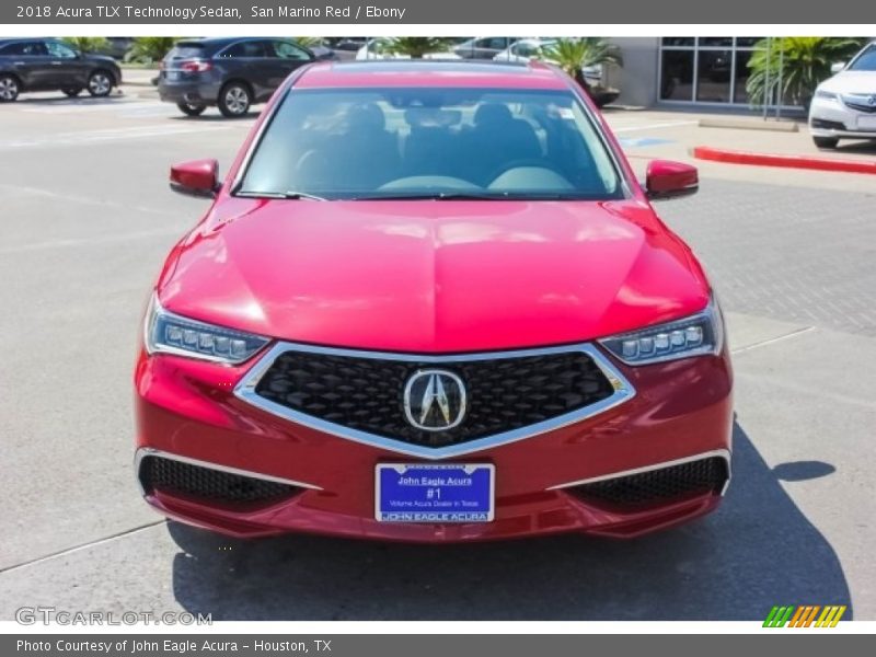 San Marino Red / Ebony 2018 Acura TLX Technology Sedan