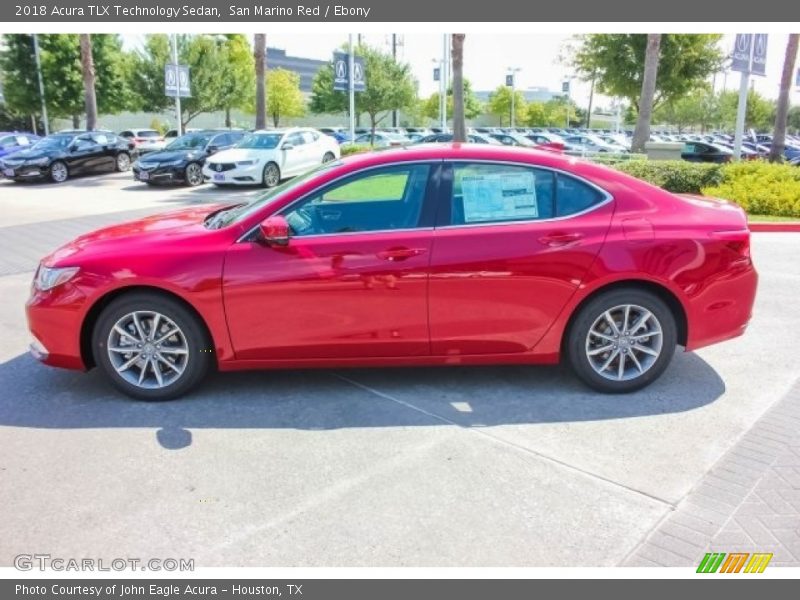 San Marino Red / Ebony 2018 Acura TLX Technology Sedan