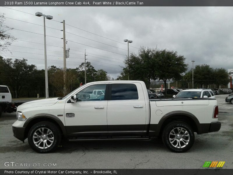Pearl White / Black/Cattle Tan 2018 Ram 1500 Laramie Longhorn Crew Cab 4x4