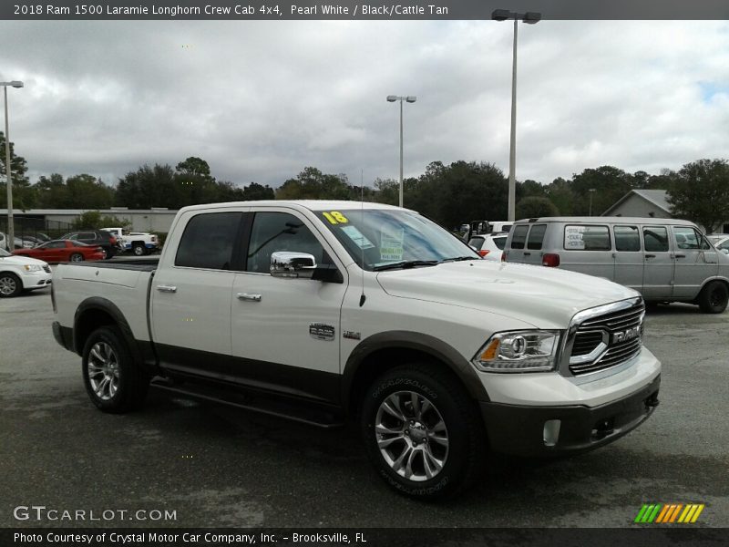 Pearl White / Black/Cattle Tan 2018 Ram 1500 Laramie Longhorn Crew Cab 4x4