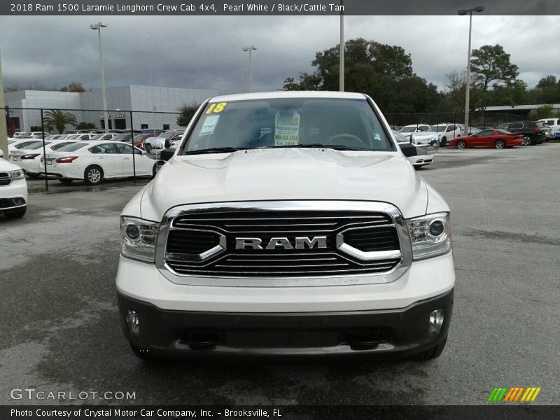 Pearl White / Black/Cattle Tan 2018 Ram 1500 Laramie Longhorn Crew Cab 4x4