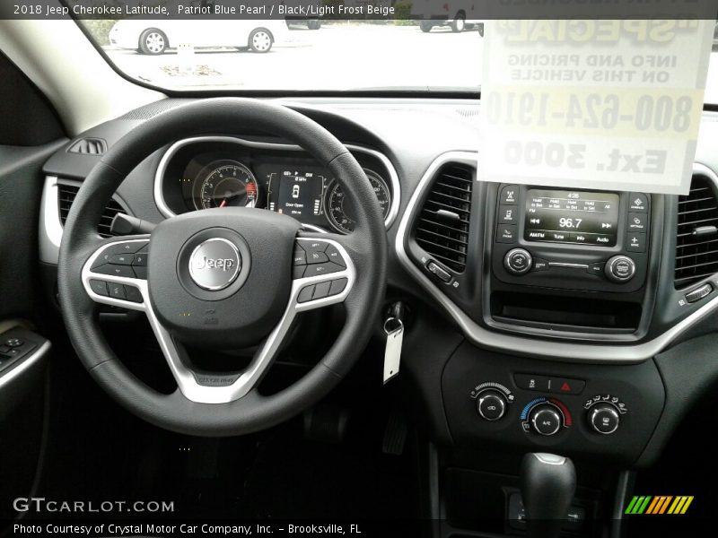 Patriot Blue Pearl / Black/Light Frost Beige 2018 Jeep Cherokee Latitude