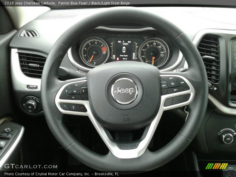 Patriot Blue Pearl / Black/Light Frost Beige 2018 Jeep Cherokee Latitude