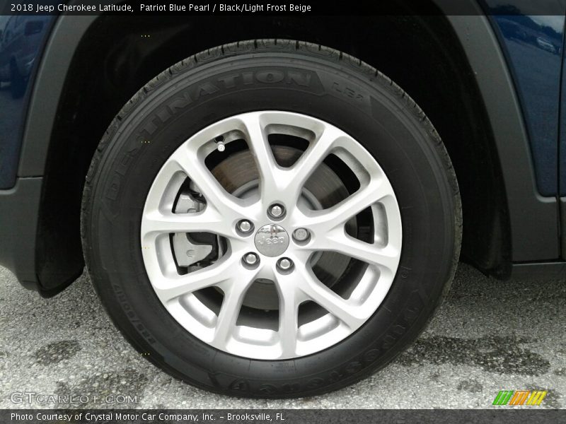 Patriot Blue Pearl / Black/Light Frost Beige 2018 Jeep Cherokee Latitude