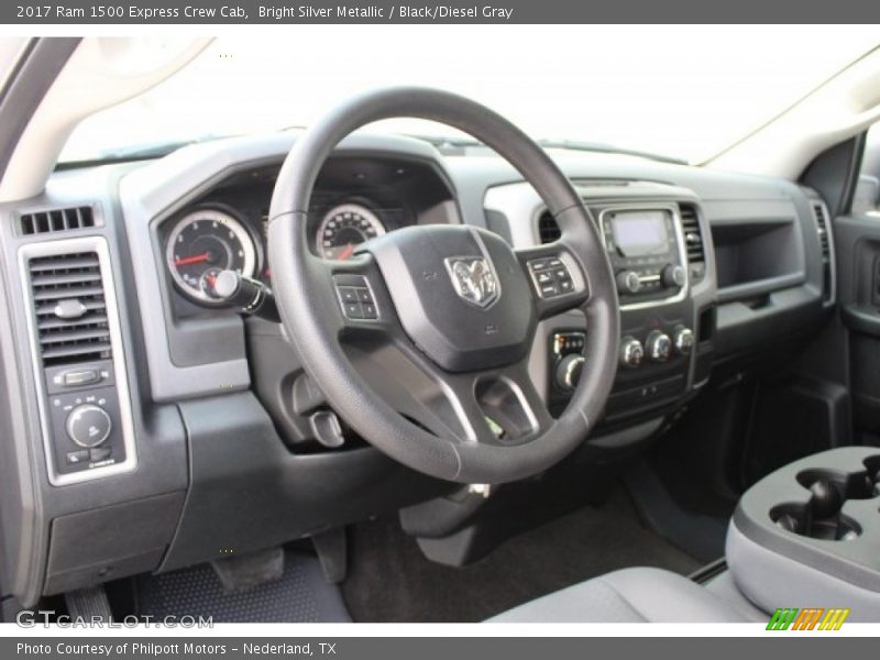 Bright Silver Metallic / Black/Diesel Gray 2017 Ram 1500 Express Crew Cab