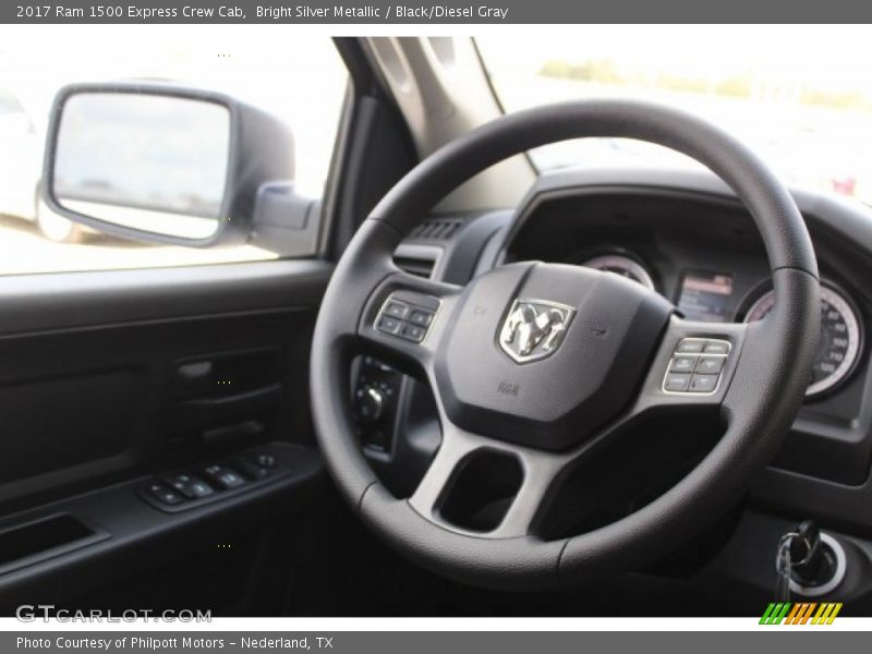 Bright Silver Metallic / Black/Diesel Gray 2017 Ram 1500 Express Crew Cab