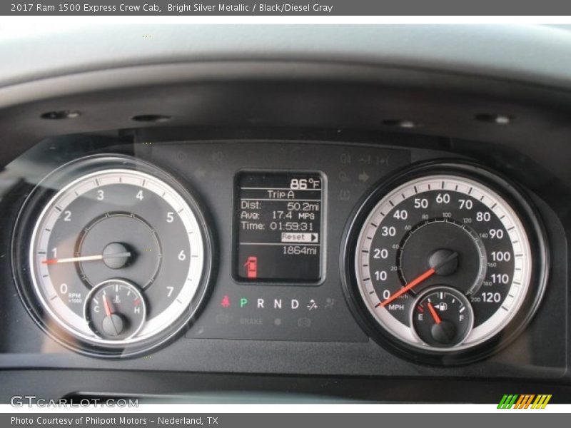 Bright Silver Metallic / Black/Diesel Gray 2017 Ram 1500 Express Crew Cab