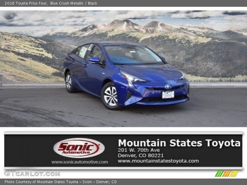 Blue Crush Metallic / Black 2018 Toyota Prius Four