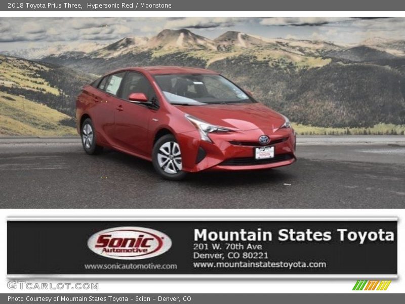 Hypersonic Red / Moonstone 2018 Toyota Prius Three