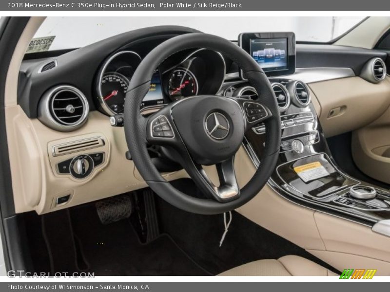 Polar White / Silk Beige/Black 2018 Mercedes-Benz C 350e Plug-in Hybrid Sedan