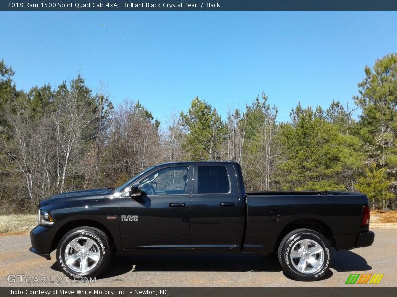 Brilliant Black Crystal Pearl / Black 2018 Ram 1500 Sport Quad Cab 4x4