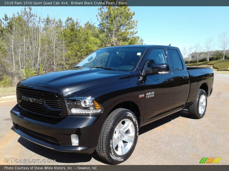 Brilliant Black Crystal Pearl / Black 2018 Ram 1500 Sport Quad Cab 4x4