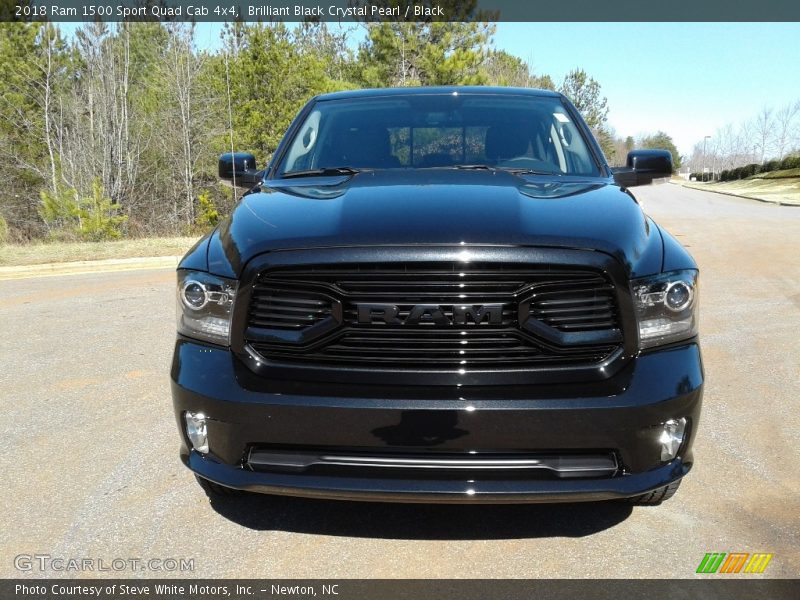 Brilliant Black Crystal Pearl / Black 2018 Ram 1500 Sport Quad Cab 4x4