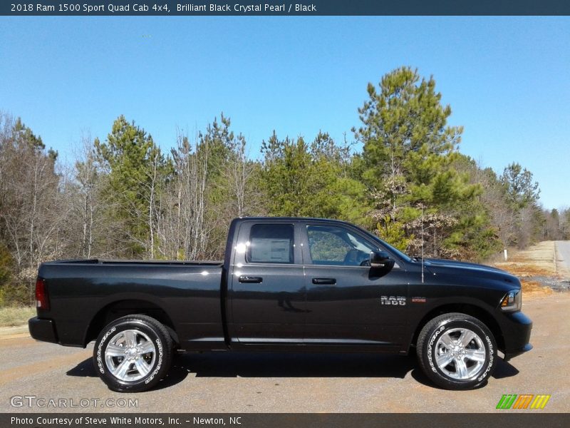 Brilliant Black Crystal Pearl / Black 2018 Ram 1500 Sport Quad Cab 4x4