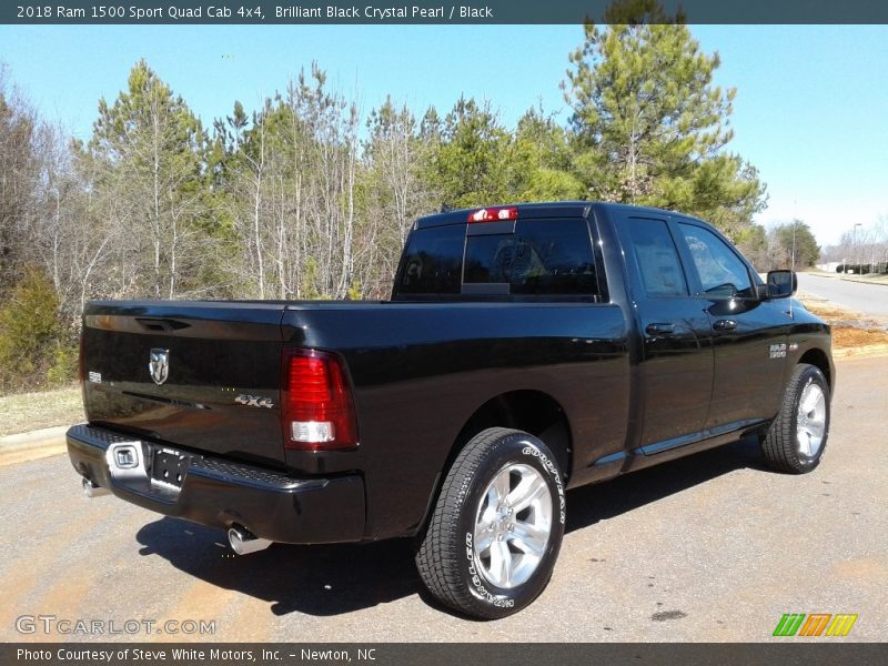 Brilliant Black Crystal Pearl / Black 2018 Ram 1500 Sport Quad Cab 4x4