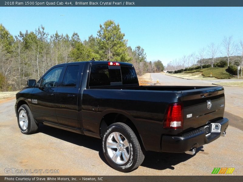 Brilliant Black Crystal Pearl / Black 2018 Ram 1500 Sport Quad Cab 4x4