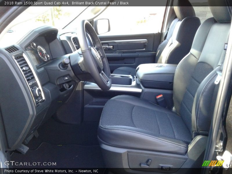 Brilliant Black Crystal Pearl / Black 2018 Ram 1500 Sport Quad Cab 4x4