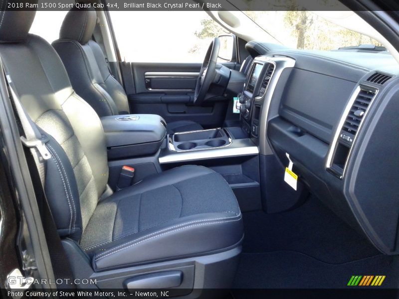 Brilliant Black Crystal Pearl / Black 2018 Ram 1500 Sport Quad Cab 4x4