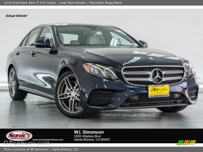 Lunar Blue Metallic / Macchiato Beige/Black 2018 Mercedes-Benz E 300 Sedan