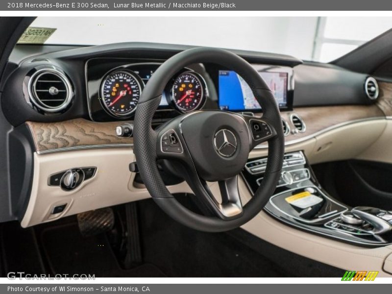 Lunar Blue Metallic / Macchiato Beige/Black 2018 Mercedes-Benz E 300 Sedan