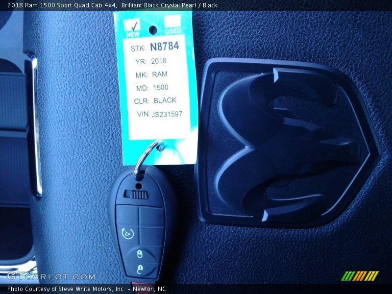 Brilliant Black Crystal Pearl / Black 2018 Ram 1500 Sport Quad Cab 4x4
