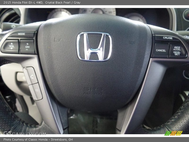 Crystal Black Pearl / Gray 2015 Honda Pilot EX-L 4WD