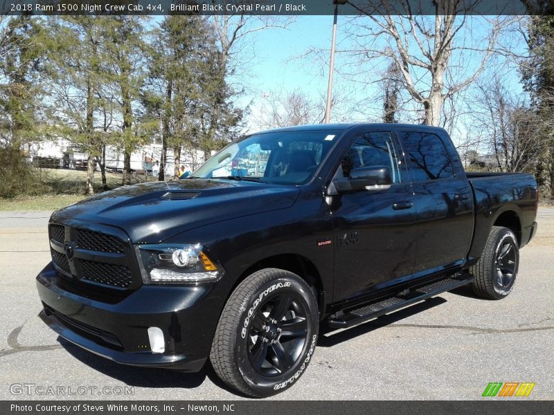 Brilliant Black Crystal Pearl / Black 2018 Ram 1500 Night Crew Cab 4x4