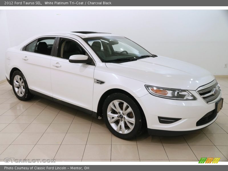 White Platinum Tri-Coat / Charcoal Black 2012 Ford Taurus SEL