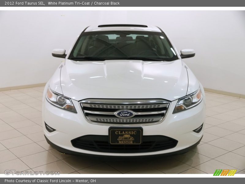 White Platinum Tri-Coat / Charcoal Black 2012 Ford Taurus SEL