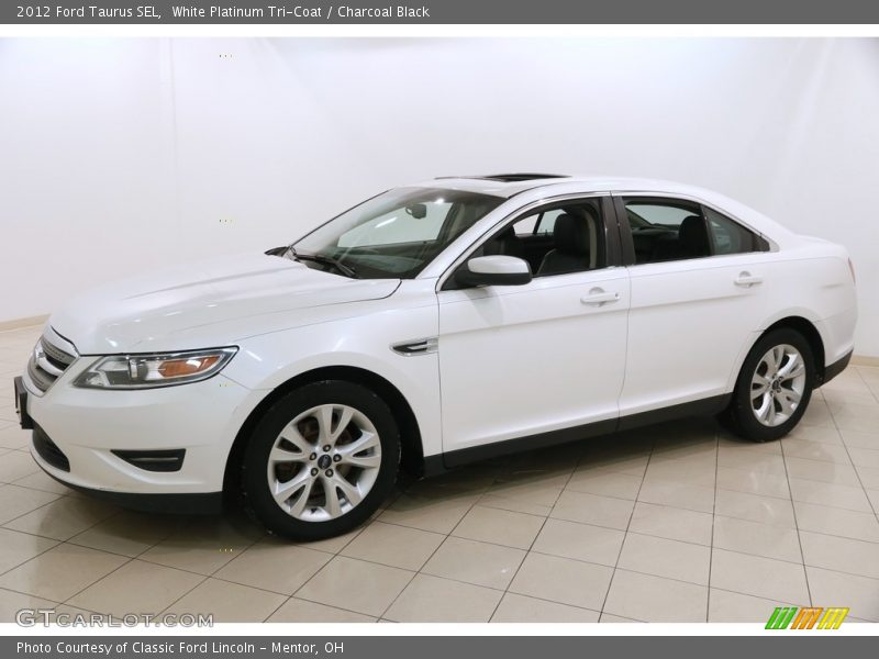 White Platinum Tri-Coat / Charcoal Black 2012 Ford Taurus SEL