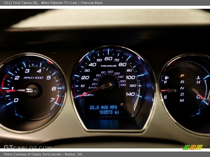 White Platinum Tri-Coat / Charcoal Black 2012 Ford Taurus SEL
