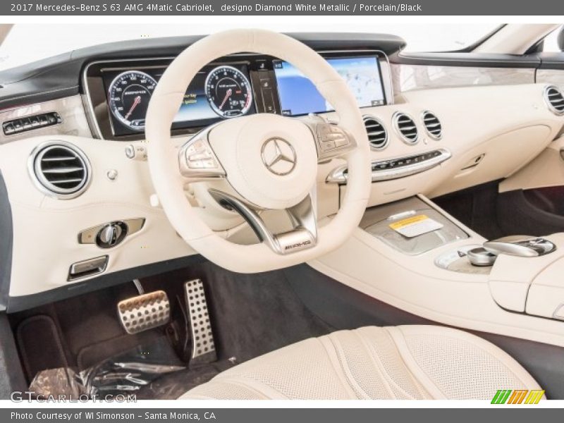 designo Diamond White Metallic / Porcelain/Black 2017 Mercedes-Benz S 63 AMG 4Matic Cabriolet