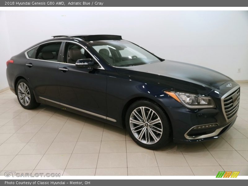 Adriatic Blue / Gray 2018 Hyundai Genesis G80 AWD