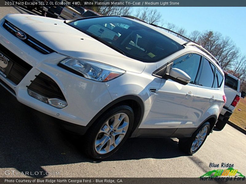 White Platinum Metallic Tri-Coat / Medium Light Stone 2013 Ford Escape SEL 2.0L EcoBoost 4WD