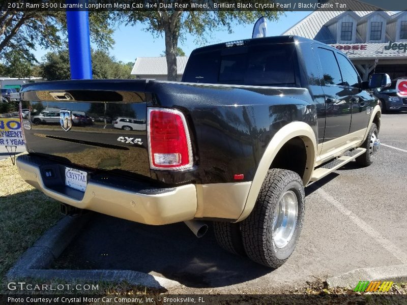 Brilliant Black Crystal Pearl / Black/Cattle Tan 2017 Ram 3500 Laramie Longhorn Mega Cab 4x4 Dual Rear Wheel
