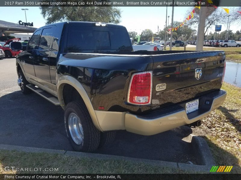 Brilliant Black Crystal Pearl / Black/Cattle Tan 2017 Ram 3500 Laramie Longhorn Mega Cab 4x4 Dual Rear Wheel