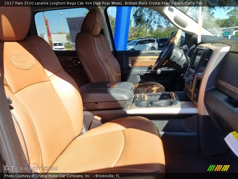 Brilliant Black Crystal Pearl / Black/Cattle Tan 2017 Ram 3500 Laramie Longhorn Mega Cab 4x4 Dual Rear Wheel