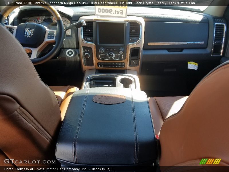 Brilliant Black Crystal Pearl / Black/Cattle Tan 2017 Ram 3500 Laramie Longhorn Mega Cab 4x4 Dual Rear Wheel