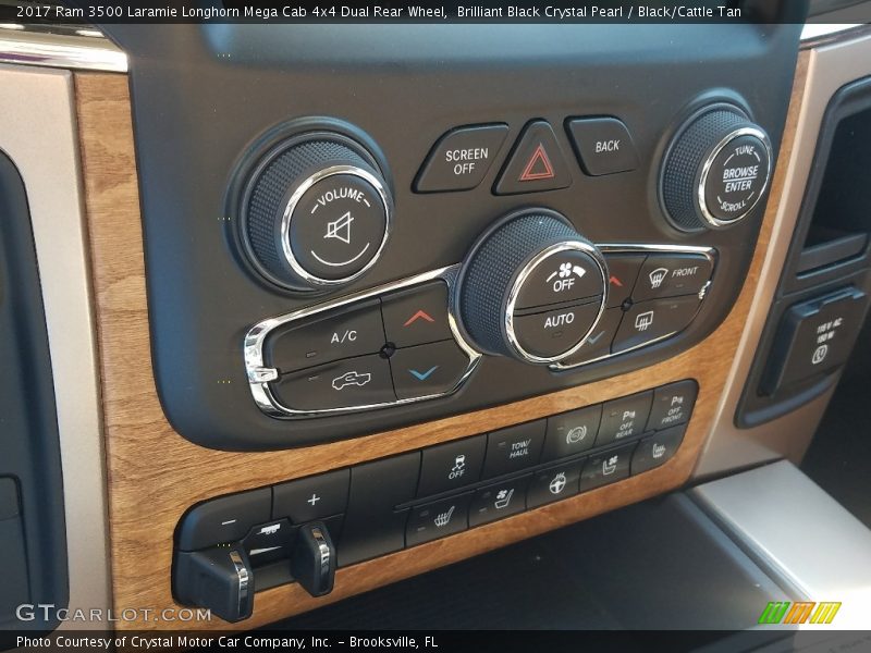Brilliant Black Crystal Pearl / Black/Cattle Tan 2017 Ram 3500 Laramie Longhorn Mega Cab 4x4 Dual Rear Wheel