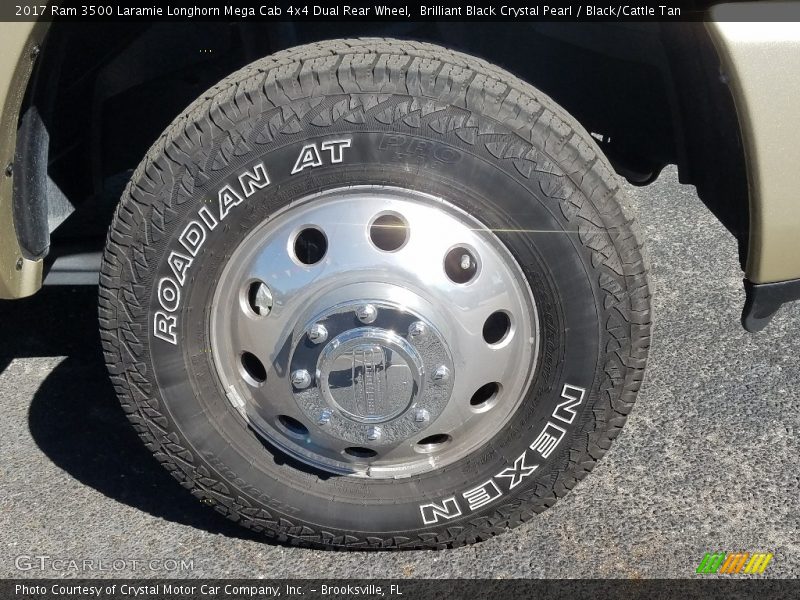 Brilliant Black Crystal Pearl / Black/Cattle Tan 2017 Ram 3500 Laramie Longhorn Mega Cab 4x4 Dual Rear Wheel
