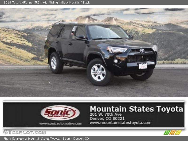 Midnight Black Metallic / Black 2018 Toyota 4Runner SR5 4x4