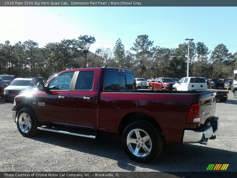 Delmonico Red Pearl / Black/Diesel Gray 2018 Ram 1500 Big Horn Quad Cab