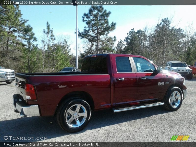 Delmonico Red Pearl / Black/Diesel Gray 2018 Ram 1500 Big Horn Quad Cab