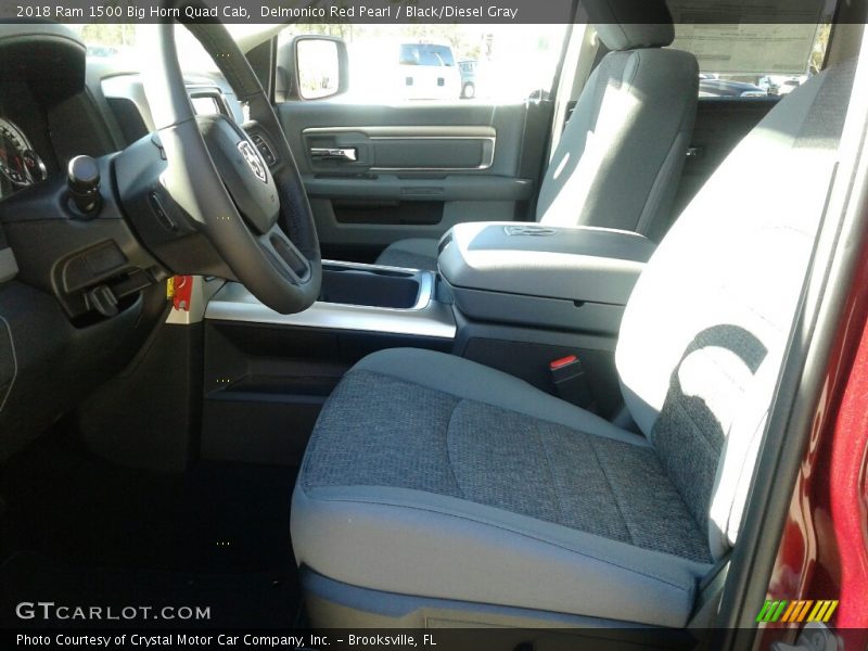 Delmonico Red Pearl / Black/Diesel Gray 2018 Ram 1500 Big Horn Quad Cab