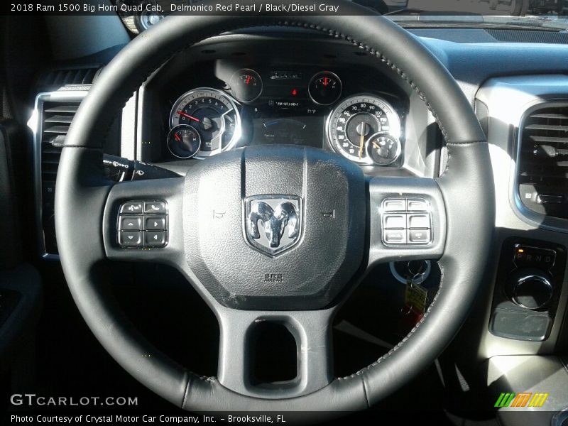 Delmonico Red Pearl / Black/Diesel Gray 2018 Ram 1500 Big Horn Quad Cab