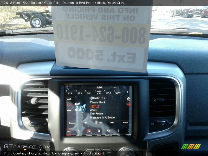 Delmonico Red Pearl / Black/Diesel Gray 2018 Ram 1500 Big Horn Quad Cab